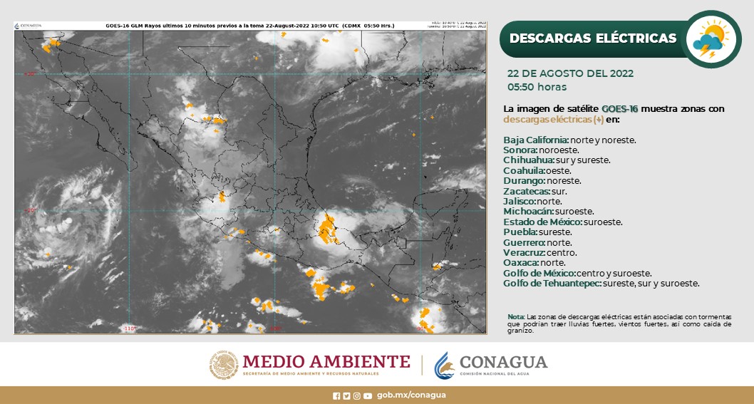 Durante este lunes se prevén Lluvias puntuales intensas en Chihuahua, Durango y Sinaloa.