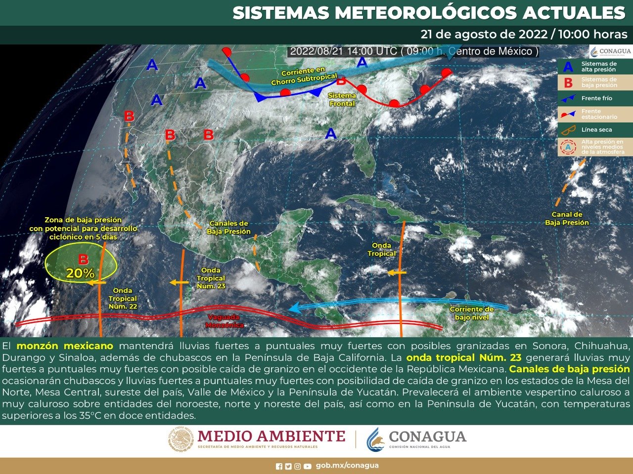 ¡Que no te sorprendan las lluvias ; Pronostico del tiempo