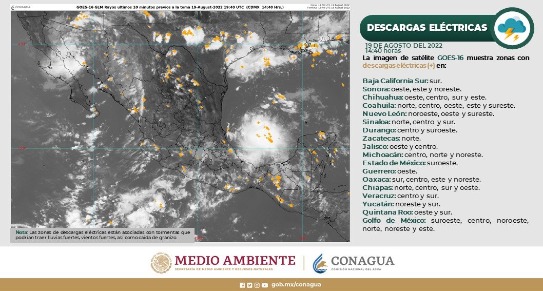 VÍDEO/ Se esperan descargas eléctricas en 17 entidades de la República Mexicana, además del #GolfoDeMéxico