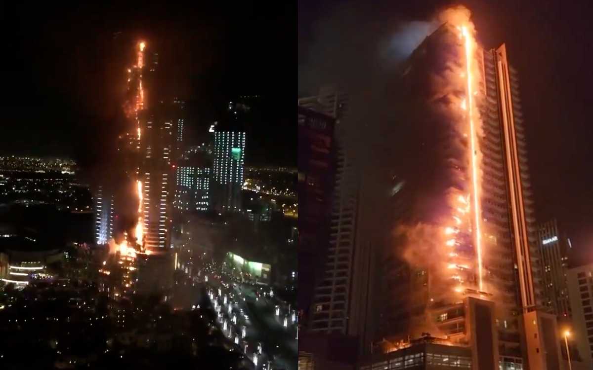 Se incendió un rascacielos en el centro de Dubái