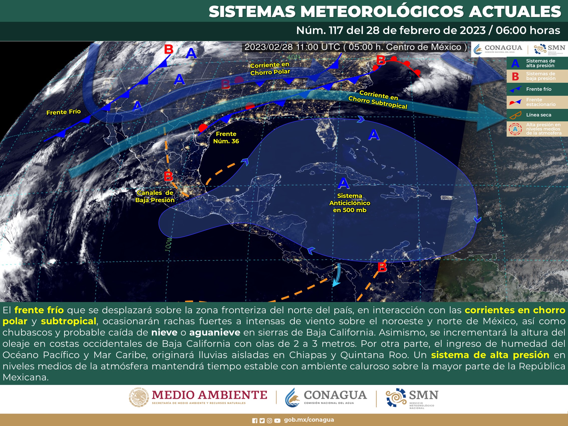 Pronóstico Meteorológico General | 28 de Febrero 2023