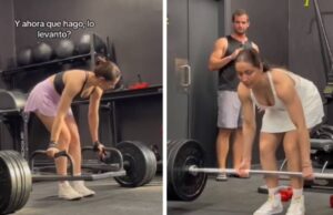 Mujer sorprende con su fuerza a hombres en gimnasio