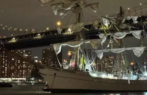 Choque de buque Cuauhtémoc dejó 22 heridos en NY; descartan daños al Puente de Brooklyn