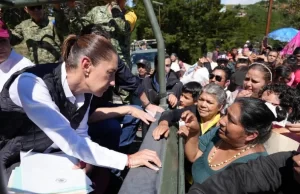 Sheinbaum visita Pinal de Amoles y garantiza presupuesto para afectados por lluvias