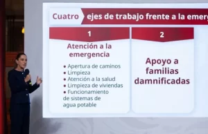Sheinbaum presenta 4 ejes para atender la emergencia por lluvias en México