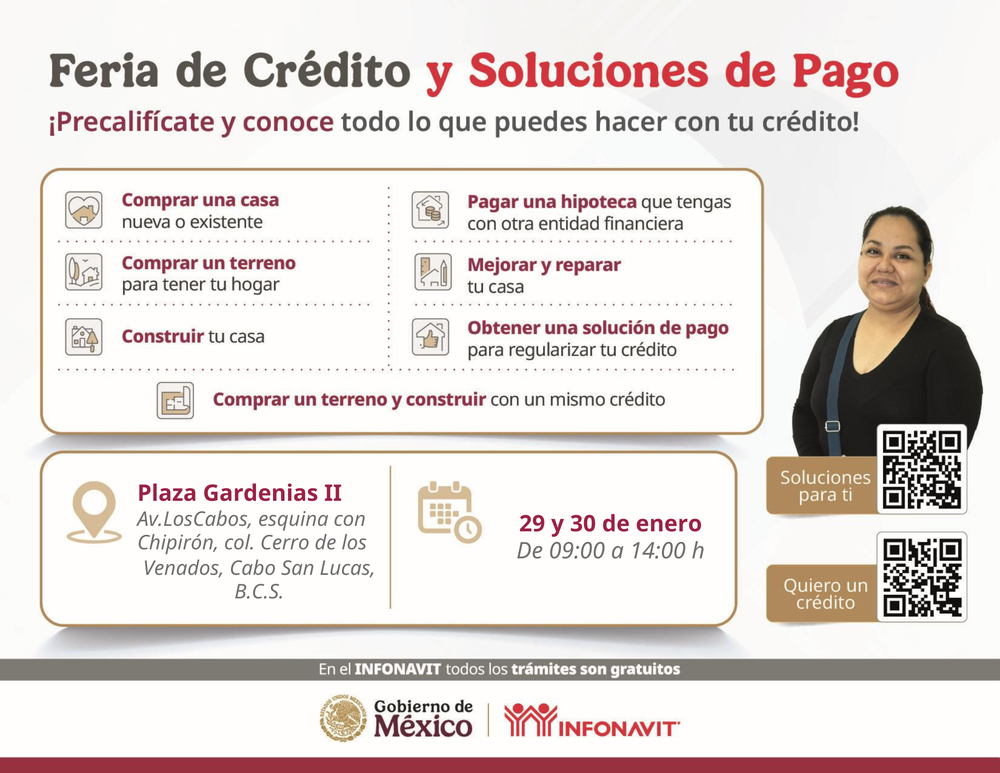 INFONAVIT REALIZARÁ FERIA DE CRÉDITO Y SOLUCIONES DE PAGO EN CABO SAN LUCAS