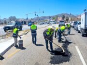 Con el programa “Caza Baches” se realizan trabajos sobre carretera Transpeninsular en Cabo San Lucas