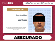 ASEGURA PGJE A PROBABLE RESPONSABLE DE FEMINICIDIO EN SAN JOSÉ DEL CABO