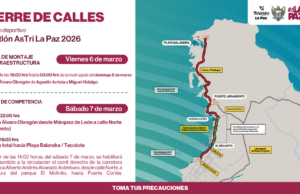 Cierre vial del malecón hasta playa Balandra por Triatlón “AsTri La Paz”