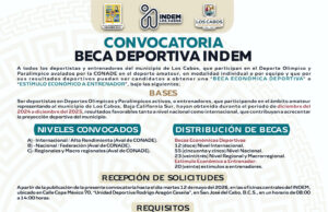 INDEM Los Cabos lanza convocatoria de becas deportivas 2026 con inversión cercana a los $3 millones de pesos