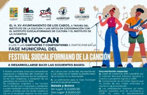 Convocan a cantantes y compositores de Los Cabos a participar en el Festival Sudcaliforniano de la Canción 2026