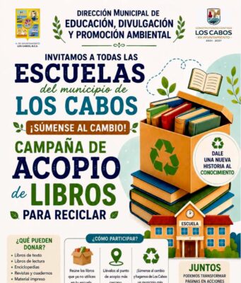 Invitan a escuelas de Los Cabos a participar en campaña de acopio de libros para reciclar