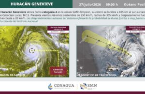 El huracán Genevieve provocará lluvias en todo México este lunes