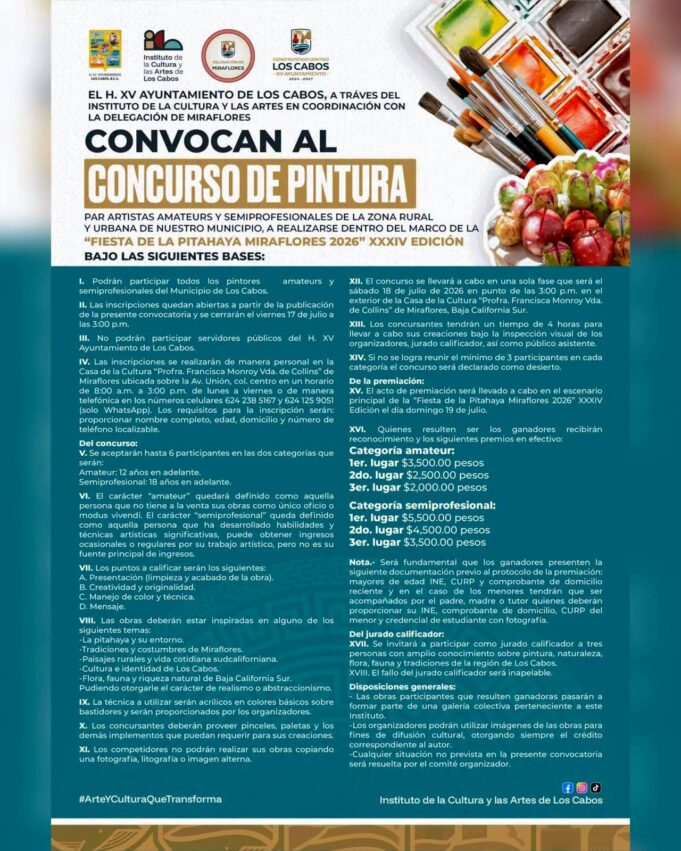 ICA CONCURSO PINTURA FIESTA PITAHAYA MIRAFLORES 2026