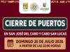 Anuncian cierre de puertos en Los Cabos a partir de las 22:00 horas por efectos del huracán Genevieve