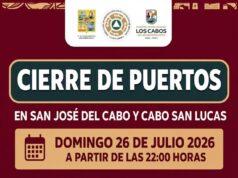 Anuncian cierre de puertos en Los Cabos a partir de las 22:00 horas por efectos del huracán Genevieve