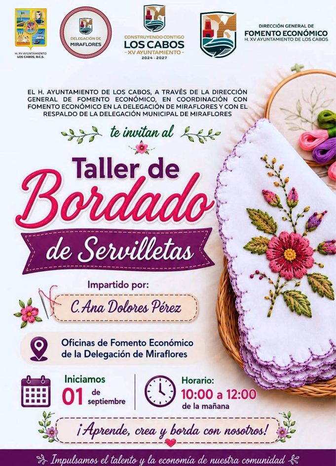 DELEGACIÓN MIRAFLORES TALLER BORDADO SERVILLETA