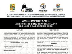 Amplían periodo de registro para participar en la cuarta edición del Bazar Juvenil en Los Cabos