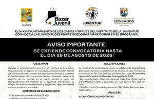 Amplían periodo de registro para participar en la cuarta edición del Bazar Juvenil en Los Cabos