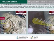 Huracán Karina se mantiene alejado de Los Cabos y sin efectos para el territorio nacional