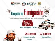 Anuncian fumigación en seis colonias de San José del Cabo este lunes y martes