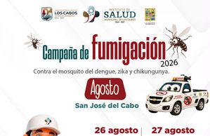 Anuncian fumigación en seis colonias de San José del Cabo este lunes y martes