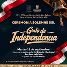 El XV Invita Ayuntamiento de Los Cabos a celebrar el Mes Patrio con Grito y Desfile Cívico-Militar