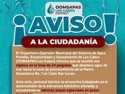 OOMSAPAS Los Cabos trabaja en reparación de Planta Desaladora 1