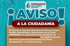 OOMSAPAS Los Cabos trabaja en reparación de Planta Desaladora 1