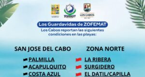 ZOFEMAT Los Cabos informa sobre condiciones de las playas y refuerza medidas preventivas