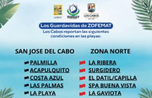 ZOFEMAT Los Cabos informa sobre condiciones de las playas y refuerza medidas preventivas