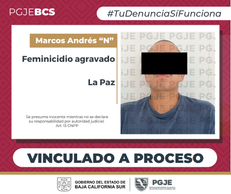 OBTIENE PGJE VINCULACIÓN A PROCESO Y PRISIÓN PREVENTIVA CONTRA MARCO ANDRÉS “N” POR FEMINICIDIO AGRAVADO