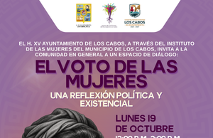 Conmemorará Ayuntamiento de Los Cabos derecho al voto de las mujeres con encuentro ciudadano