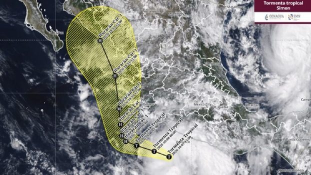Monitoreo de la tormenta tropical Simon, en vivo